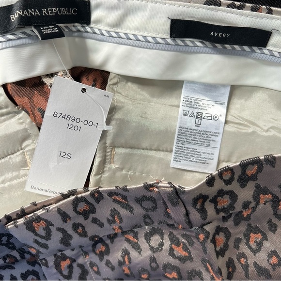 NWT Banana Republic Leopard Print Pants Animal Print Career Slacks Metallic Bold - Picture 6 of 11